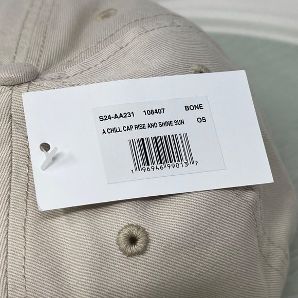 A Chill Cap Rise and Shine Sun Mens OS Strapback Cotton Cream Outdoor NEW - Picture 8 of 10
